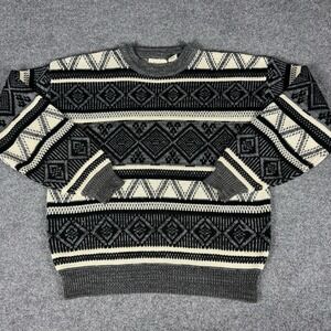 Vintage The Men's Store At Sears Sweater Mens L Aztec Multicolor Knit Retro 90s